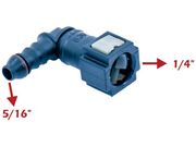 Conector 1/4" X 5/16" 90° / em L - Com Anel
